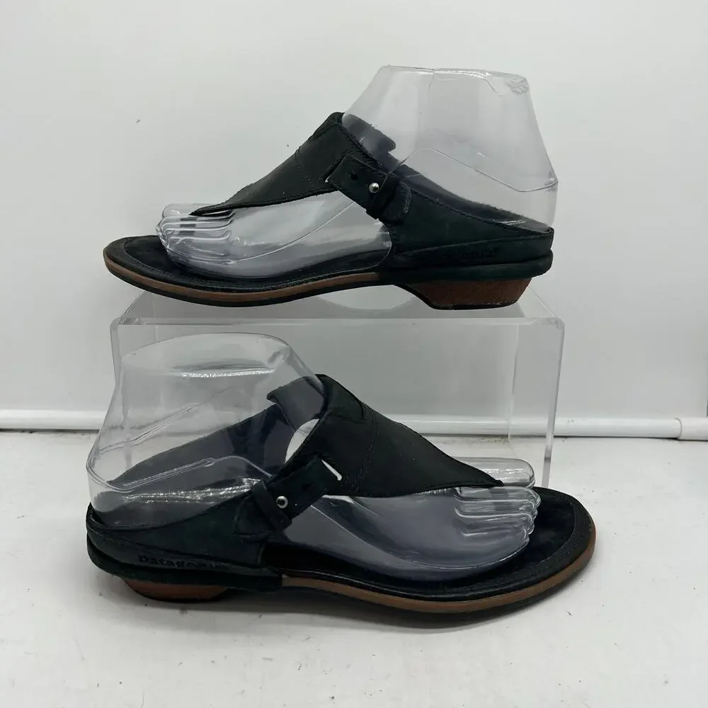 Patagonia Sandals Womens 7 Addie Tri Leather Thong Slide Outdoor Black